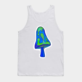 Lava Lamp Mushroom, Blue Tank Top